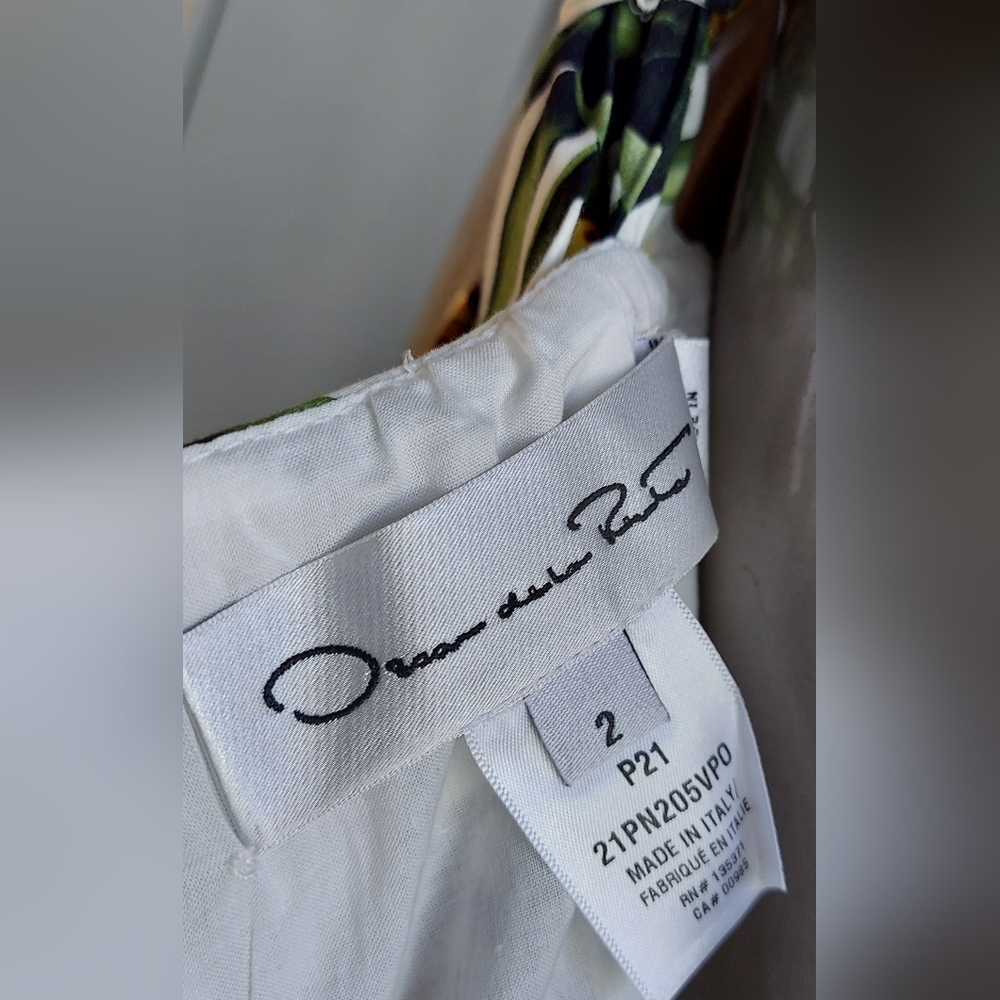 □$2,400 NEW OSCAR DE LA RENTA PINEAPPEL MIDI RUNWAY DRESS US 10 M - Picture 14 of 16